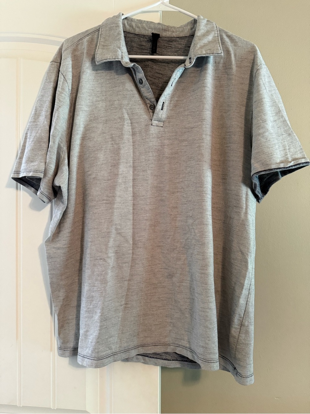 Zella Men's Heather Gray Short Sleeve Polo